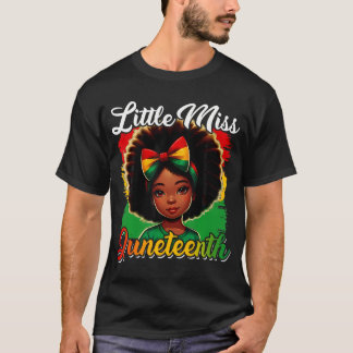 Little Miss Juneteenth Shirt Girl Toddler Kids Bla