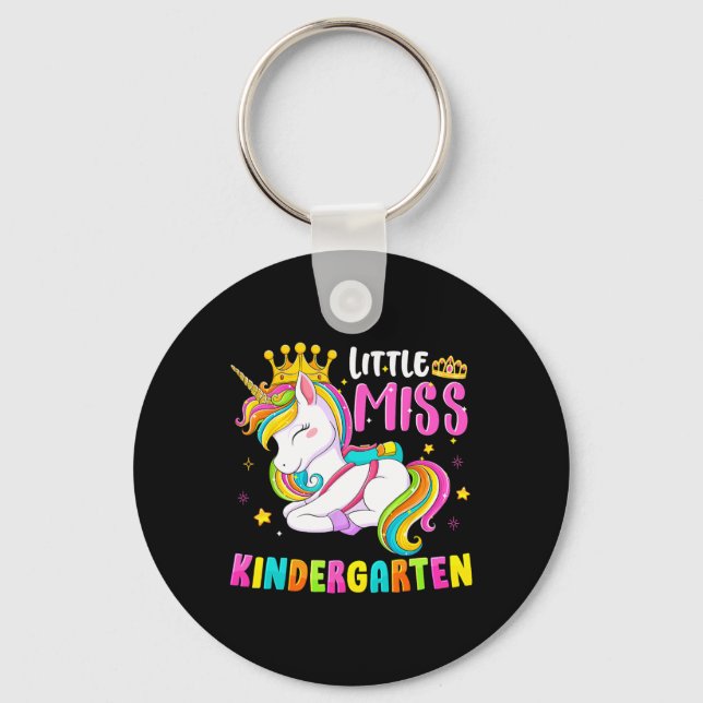 Little Miss Kindergarten Ck To School Hello Kinder Keychain (Front)