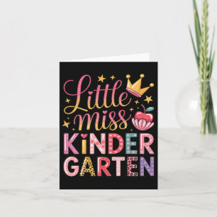 Little Miss Kindergarten Girls Kids Back To School Card