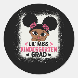 Little Miss Kindergarten Grad Graduation Graduated Classic Round Sticker