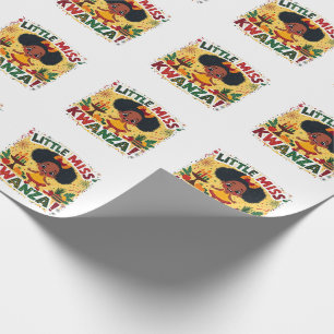 Little Miss Kwanza Afro American Kwanaz heritage Wrapping Paper