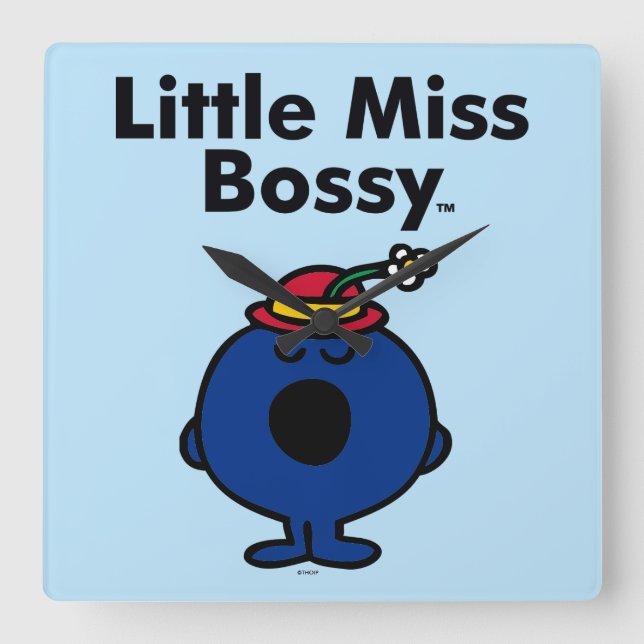 Little Miss | Little Miss Bossy is So Bossy Square Wall Clock (Front)