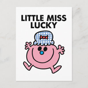 Little Miss Lucky Black Lettering Postcard