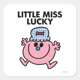 Little Miss Lucky   Black Lettering Square Sticker