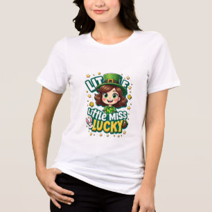 Little Miss Lucky: Cute St. Patrick's Day Girl Tri-Blend Shirt