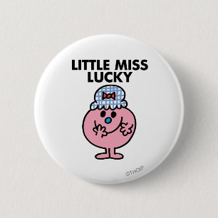 Little Miss Lucky Hiding Her Mouth 2 Inch Round Button