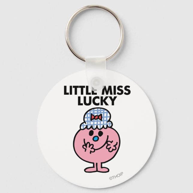 Little Miss Lucky Hiding Her Mouth Keychain (Front)