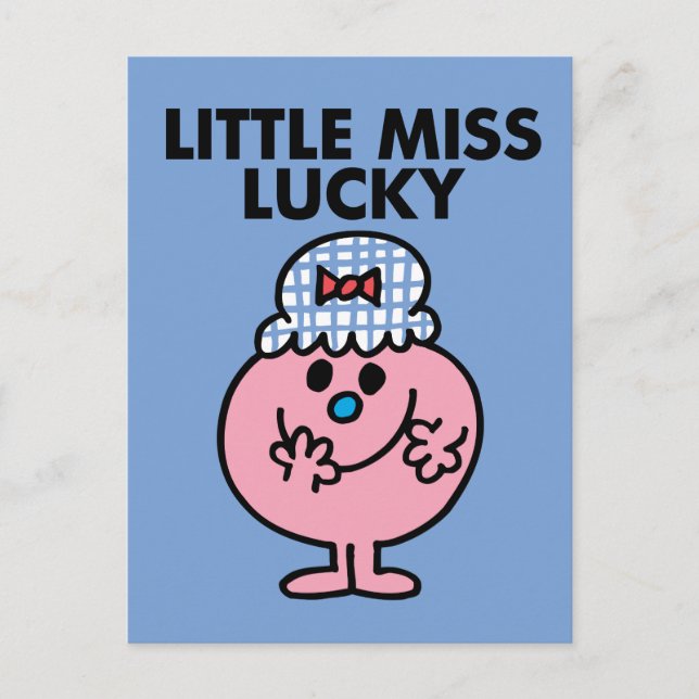 Little Miss Lucky Hiding Her Mouth Postcard (Front)