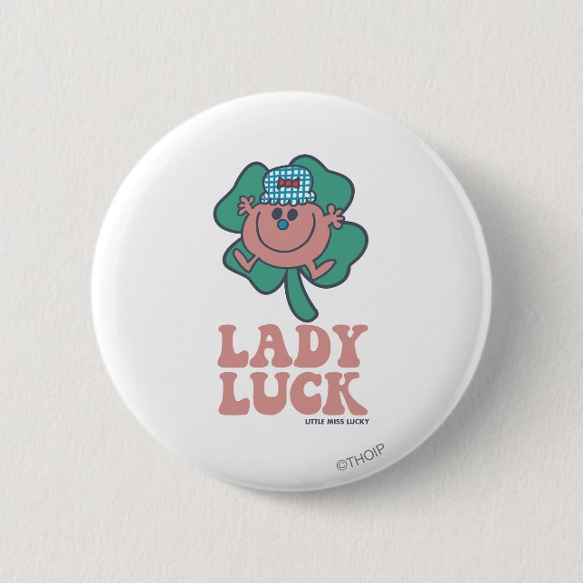 Little Miss Lucky | Lady Luck 2 Inch Round Button (Front)