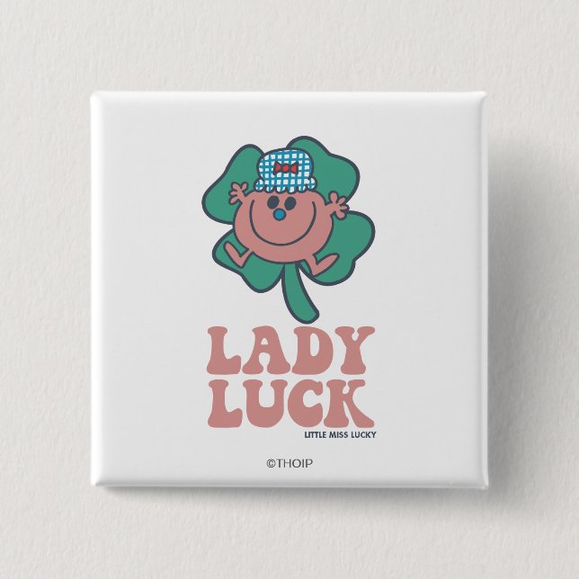Little Miss Lucky | Lady Luck 2 Inch Square Button (Front)