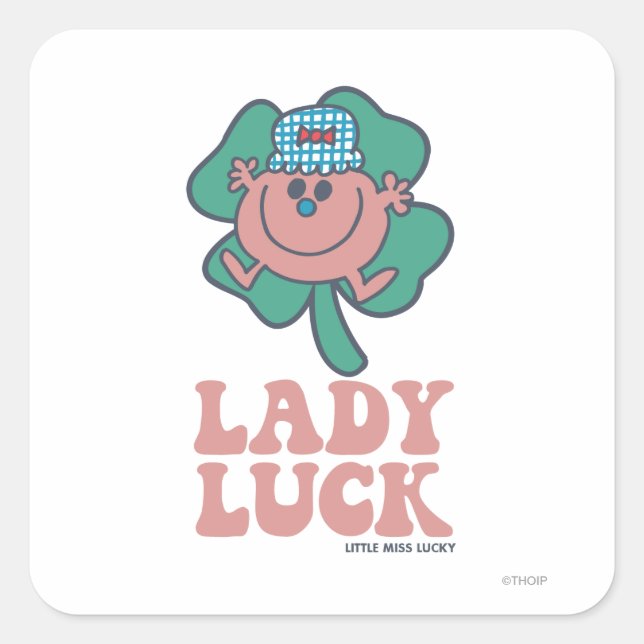 Little Miss Lucky | Lady Luck Square Sticker (Front)
