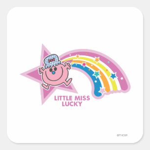 Little Miss Lucky Rainbow Square Sticker