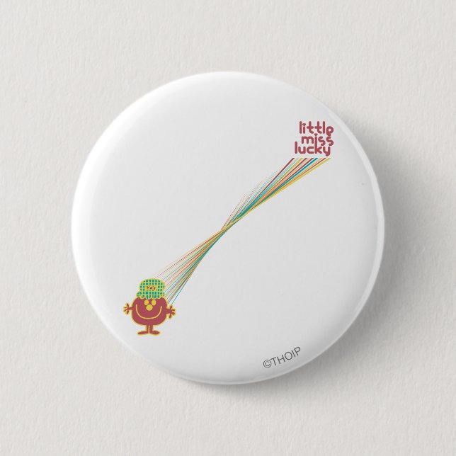 Little Miss Lucky | Rays Of Luck 2 Inch Round Button (Front)