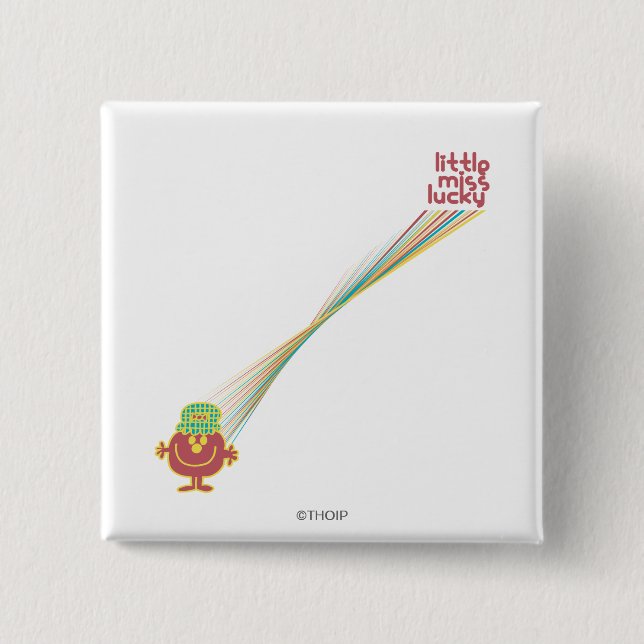 Little Miss Lucky | Rays Of Luck 2 Inch Square Button (Front)