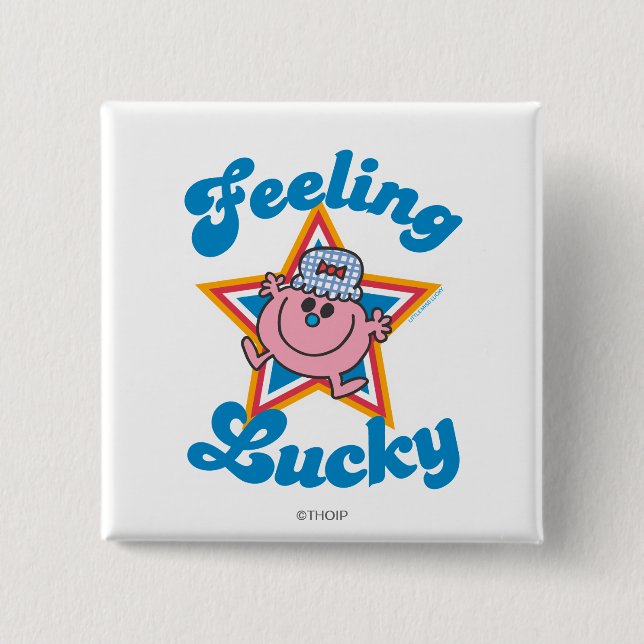 Little Miss Lucky Star 2 Inch Square Button (Front)