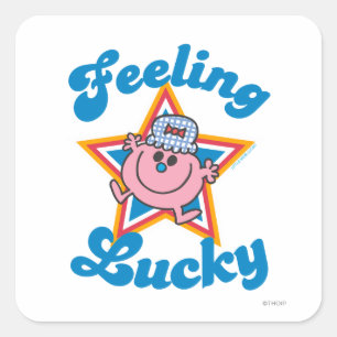 Little Miss Lucky Star Square Sticker