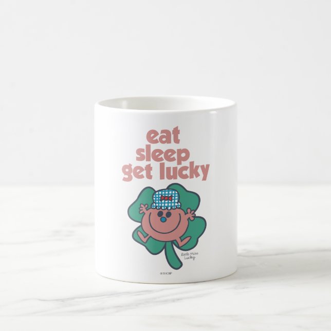 Little Miss Lucky's Motto | Green clover Coffee Mug (Center)