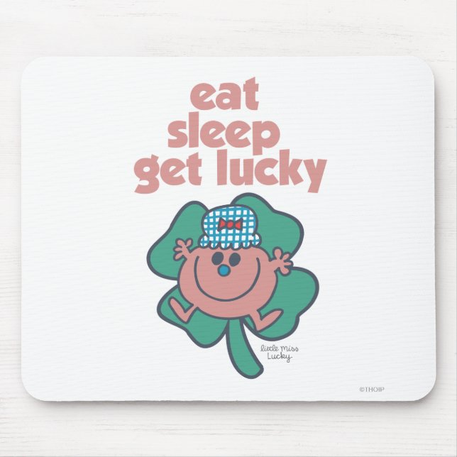 Little Miss Lucky's Motto | Green clover Mouse Pad (Front)