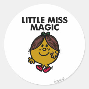 Little Miss Magic Black Lettering Classic Round Sticker
