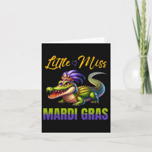 Little Miss Mardi Gras Alligator Mardigator Cute K Card