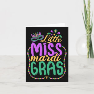 Little Miss Mardi Gras Kids Carnival Apparel Girls Card