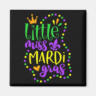 Little Miss Mardi Gras Kids Carnival Apparel Girls Magnet