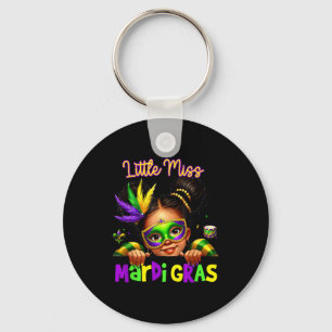 Little Miss Mardi Gras Messy Bun Girls Kids New Or Keychain