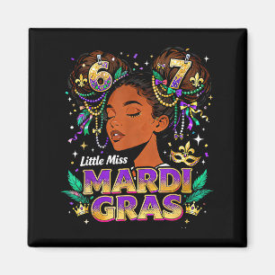 Little Miss Mardi Gras Six Seven 67 Meme _1 Magnet