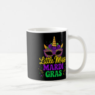 Little Miss Mardi Gras Unicorn Mask For Girls And Coffee Mug