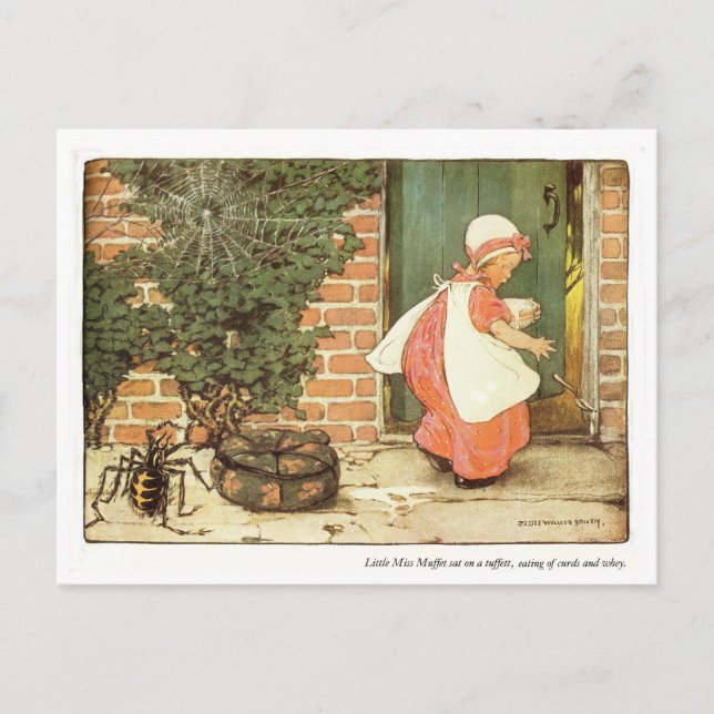 Little Miss Muffet Nursery Rhyme Postcard (Front)