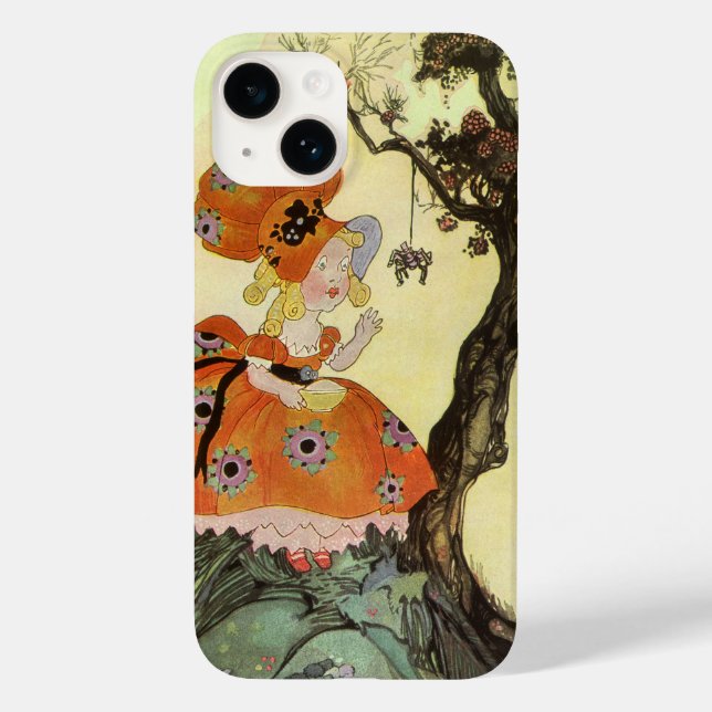 Little Miss Muffet & Spider, Vintage Mother Goose Case-Mate iPhone Case (Back)