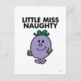 Little Miss Naughty Black Lettering Postcard