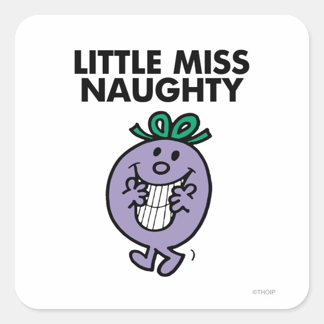Little Miss Naughty | Huge Smile Square Sticker (Front)