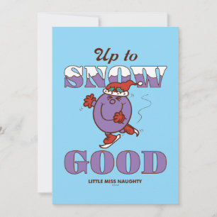 Little Miss Naughty Up to Snow Good Holiday Card