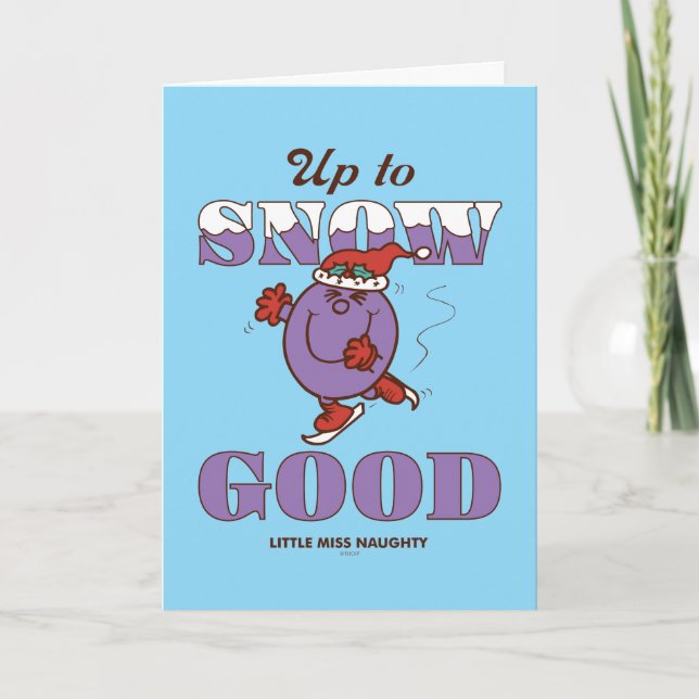 Little Miss Naughty Up to Snow Good Holiday Card (Front)