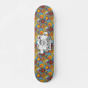 Little Miss Naughty With Bold Background Skateboard