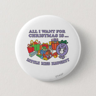 Little Miss Naughty's Christmas Joy 2 Inch Round Button
