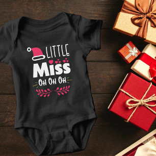 Little Miss Oh Oh Oh Christmas Girl Baby Bodysuit