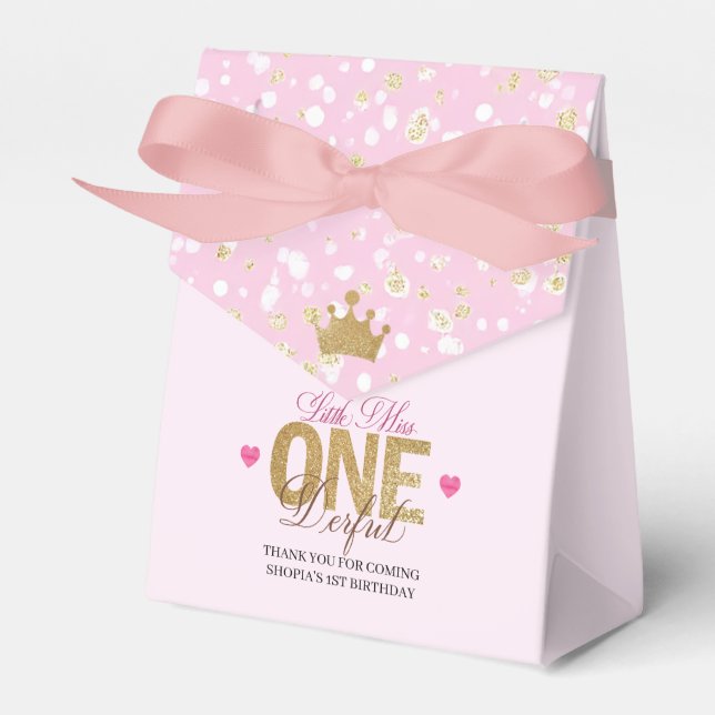 Little Miss onederful Birthday Favor Box (Front Side)