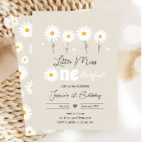 Little Miss Onederful Daisy Creme Sand Birthday