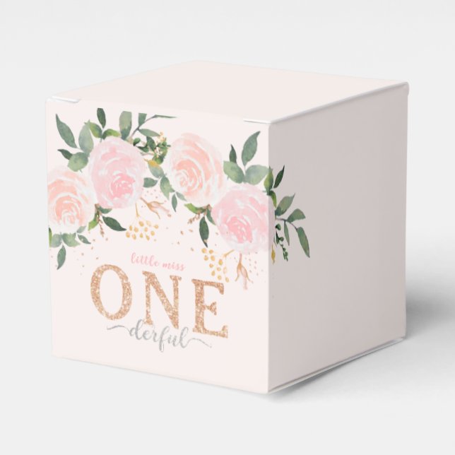 Little Miss Onederful First Birthday Favor Box (Front Side)