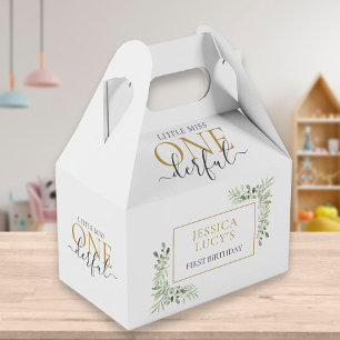 Little Miss ONEderful Girl First Birthday Cute Favor Box