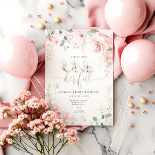 Little Miss Onederful Girl First Birthday Foil