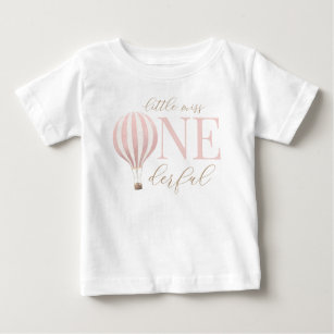 Little Miss Onederful Hot Air Balloon 1st Birthday Baby T-Shirt