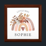 Little Miss Personalized Rainbow  Gift Box<br><div class="desc">Little miss boho rainbow gift box personalized with your child's name. Watercolor peach terracotta and brown.</div>