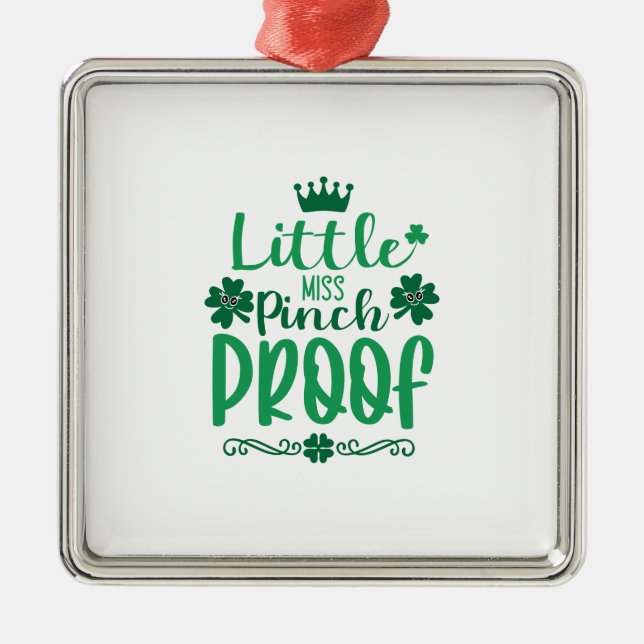 Little Miss Pinch Proof Metal Ornament (Front)