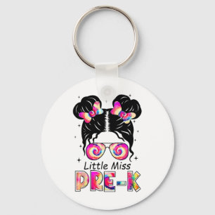 Little Miss Pre-k Girls Ck To School Shirt Daughte Keychain