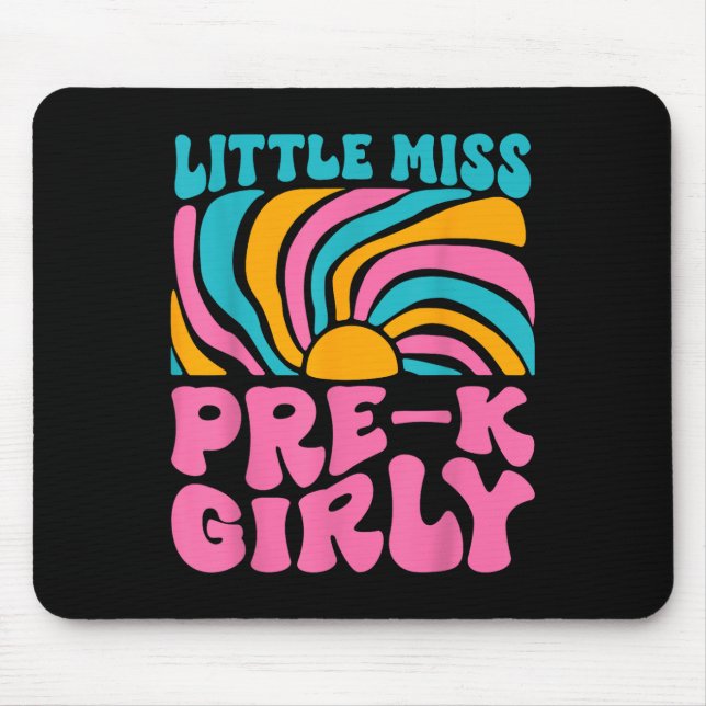 Little Miss Pre-k Girly Retro Back To School Pre-k Mouse Pad (Front)