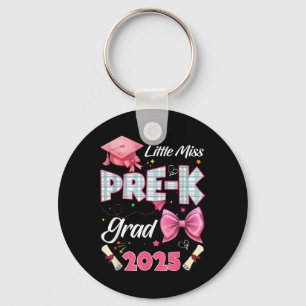 Little Miss Pre-k Grad 2025 Coquette Preschool Gra Keychain