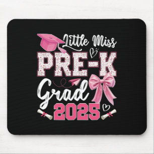 Little Miss Pre-k Grad 2025 Coquette Preschool Gra Mouse Pad